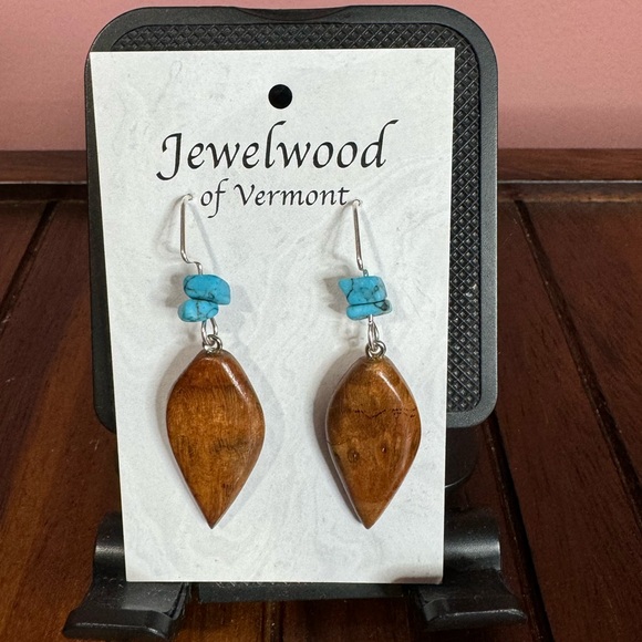 Vermont Made Wooden Earrings - Picture 1 of 3